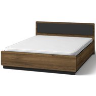 Moderní dvoulůžková postel Prestigo - ořech warmia/san sebastian/černá