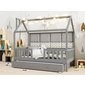 Domečková postel s přistýlkou Alfie 5 - 90 x 200 - šedá 01