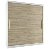 Šatní skříň s posuvnými dveřmi Simply 133 cm - bílá / dub sonoma