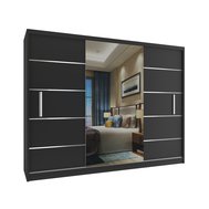 Designová šatní skříň Arvin 233 cm - černá
