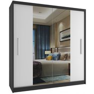 Šatní skříň Mirror economy 158 cm - černá / bílá