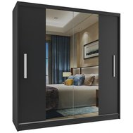 Černá šatní skříň Mirror economy 158 cm