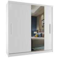 Designová šatní skříň Mirror 158 cm - bílá