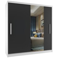 Šatní skříň Mirror 158 cm - bílá / černá