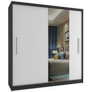 Šatní skříň Mirror 158 cm - černá / bílá