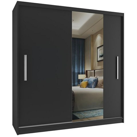 Černá šatní skříň Mirror 158 cm - 01