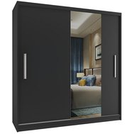 Černá šatní skříň Mirror 158 cm