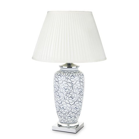 Klasická stolní lampa 137539 - bílá / modrá 01