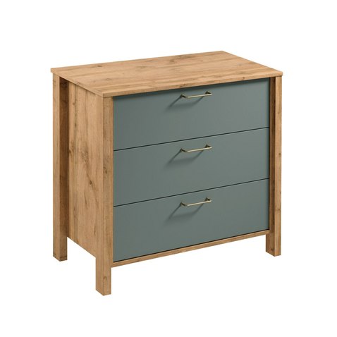 Malá komoda Indigo 2 - dub wotan / zelená 01