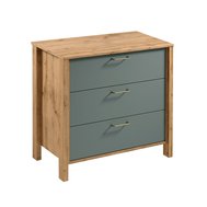 Malá komoda Indigo 2 - dub wotan / zelená 01