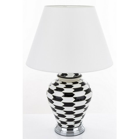 Stolní keramická lampa 159069 - černobílá 01