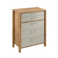 Šuplíková komoda Indigo 3 - dub wotan / béžová 01