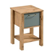 Noční stolek Indigo - dub wotan / zelená 01