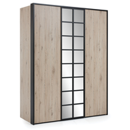 Šatní skříň 3D Glass Loft - dub bordeaux