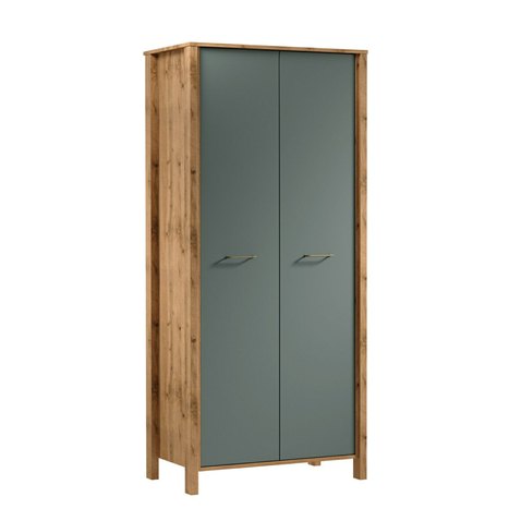 Šatní skříň Indigo - dub wotan / zelená 01