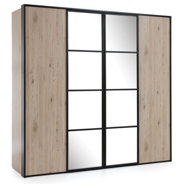 Šatní skříň 4D Glass Loft - dub bordeaux