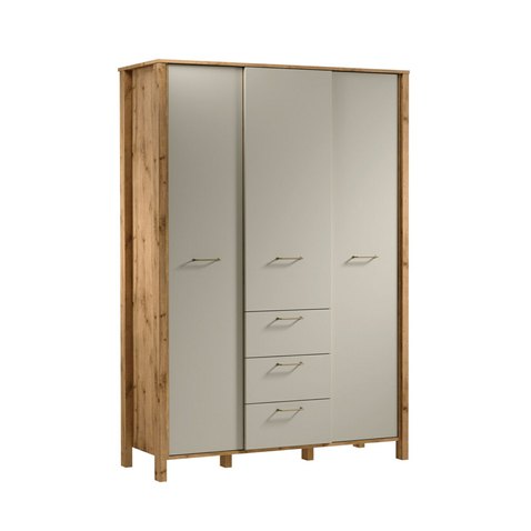 Velká šatní skříň Indigo - dub wotan / béžová 01