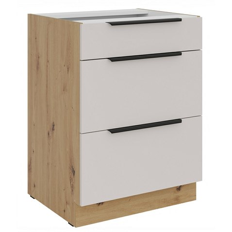 Spodní skříňka se šuplíky Solea 60 D 3S BB - kašmír/dub artisan 01