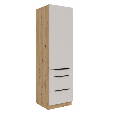 Potravinová skříň se šuplíky Solea 60 DKS-210 3S1F - kašmír/dub artisan 01