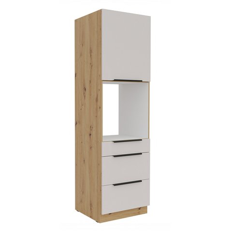 Skříň na vestavnou troubu se šuplíky Solea 60 DPS-210 3S1F - kašmír/dub artisan 01