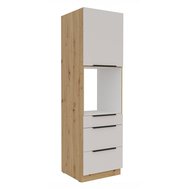 Skříň na vestavnou troubu se šuplíky Solea 60 DPS-210 3S1F - kašmír/dub artisan 01