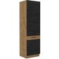 Vysoká skříň na vestavěnou lednici Vigo - dub lancelot / dark wood