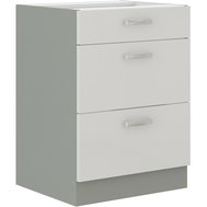 Šuplíková skříňka Bianka 60 cm - šedá/bílý lesk