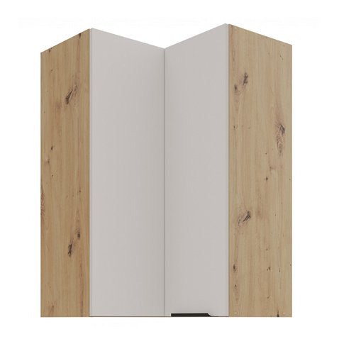 Vysoká rohová horní skříňka Solea 60x60 GN-90 2F - kašmír/dub artisan 01