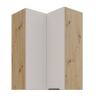 Vysoká rohová horní skříňka Solea 60x60 GN-90 2F - kašmír/dub artisan 01