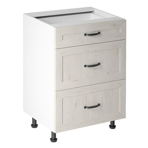 VÝPRODEJ - Spodní zásuvková skříňka Royal D60S3 - norská borovice / bílá 01