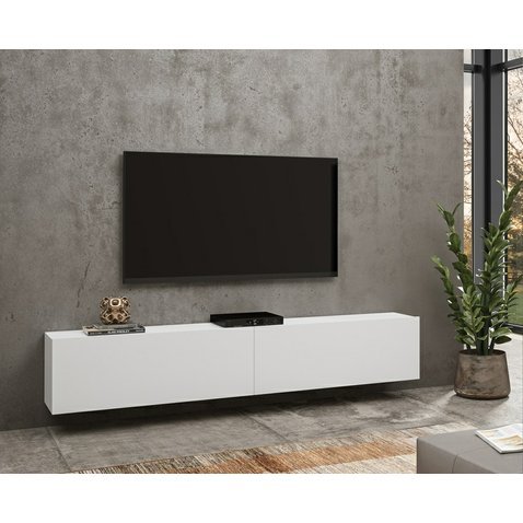 Televizní stolek Ava s výklopnými dvířky - bílá 01