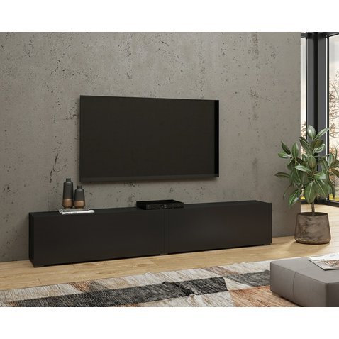 Televizní stolek Ava s výklopnými dvířky - černý onyx 01