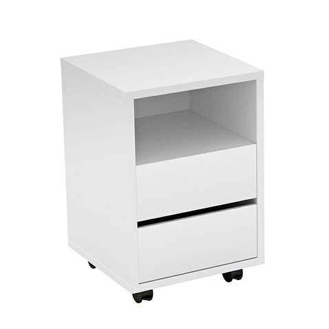 Šuplíkový kontejner Agapi – bílý mat, 2 zásuvky, minimalistický design 01