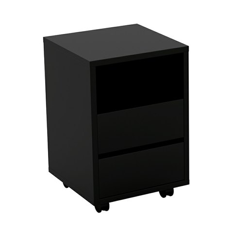 Šuplíkový kontejner Agapi – černý mat, 2 zásuvky, minimalistický design 01