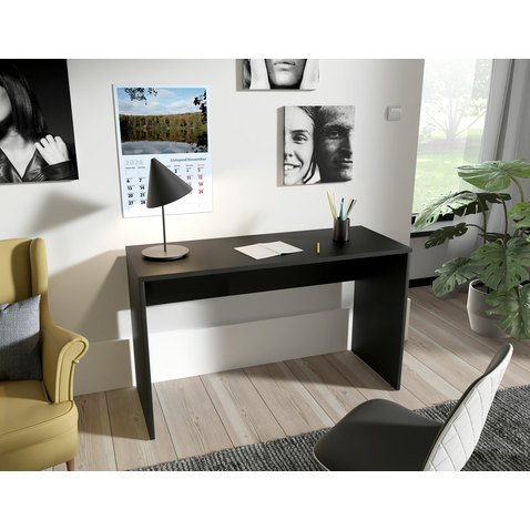 Psací stůl Agapi černý mat – lamino, minimalistický, bez šuplíků 01