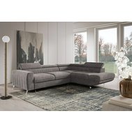 Sedací souprava Amalfi L – šedo-béžová tkanina, rozkládací a s úložným prostorem 01