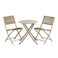 Zahradní bistro set ARCAS – stůl a 2 židle, kovový, taupe
