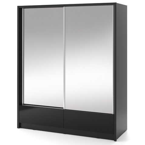 Skříň se zrcadly Aria 184 cm - černá - 01
