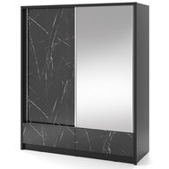 Designová skříň Aria 184 cm - černá/černý mramor