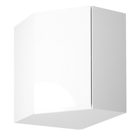 Rohová kuchyňská skříňka Aspen G60N-P - bílá / bílý lesk - pravé provedení 01