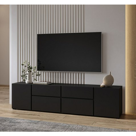 Televizní stolek Asymetric v černém provedení 01