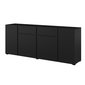 Komoda Asymetric 195 cm - černý mat / 4 dvířka, 2 zásuvky 03