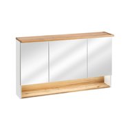 Zrcadlová koupelnová skříňka Bahama white 120 cm – bílá / dub wotan, 3 dvířka 01