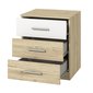 Moderní noční stolek Beta s 3 zásuvkami – dub San Remo / bílý