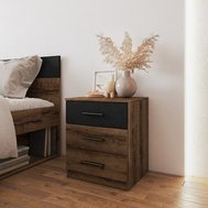 Noční stolek Beta se šuplíky - dub monastery / černá