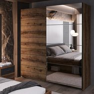 BETA – prostorná šatní skříň 221 cm do ložnice – dub monastery / černá