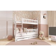 Patrová postel s přistýlkou Blanka 90 x 190 cm - bílá