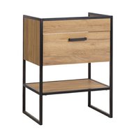Skříňka pod umyvadlo Brooklyn 60 cm – dub craft zlatý, černá kovová konstrukce 01