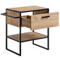 Umyvadlová skříňka Brooklyn – 70 cm, industriální styl, černý kov + dub craft 03