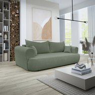 Třímístná rozkládací pohovka Baron s úložným prostorem - šalvějově zelená